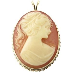 Vintage 14 Karat Yellow Gold Cameo Pendant #3055